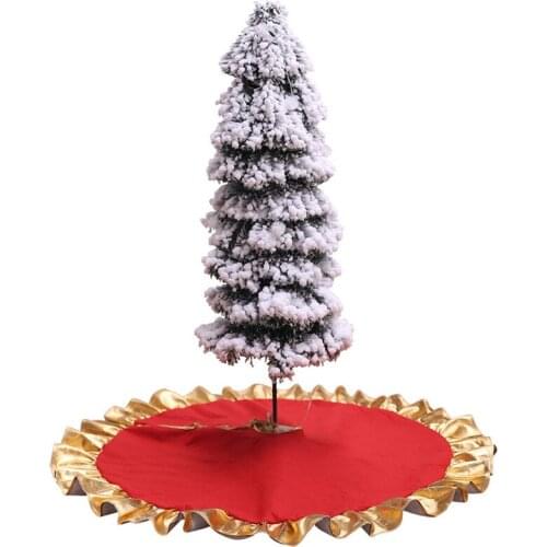 1Pc Christmas Tree Skirt Golden Edge Ornament 90x90cm Red Tree Skirt Christmas Tree Decorations New Year Home Decor Christmas