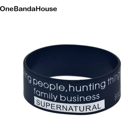 1PC Supernatural Saving People and Hunting Things Silicone Wristband 1 Inch Widh Black