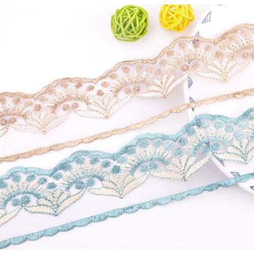 1yards 6.5CM Diy Apparel Accessories Red Blue Cotton Lace Ribbon Handmade Cotton Lace Trims Wedding Scrapbook Decoration