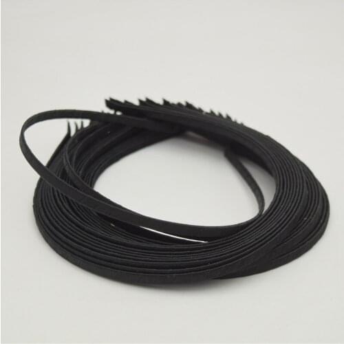 20pcs 5mm Ribbon Covered Narrow Metal Alice band headband hair band aliceband black