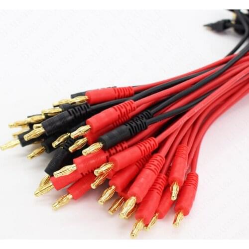 200 pcs/lot wholesale RC Parts 4.0mm Banana Plug to 2pcs Series TRX Connector Male with 14AWG 14CM and 25CM Charge Cable DZ0300