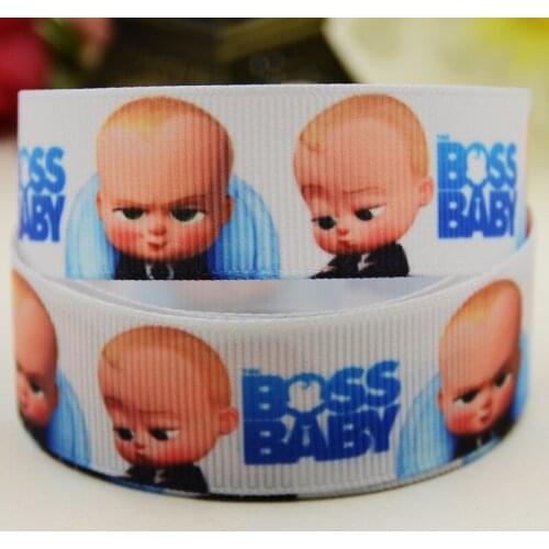 22mm 25mm 38mm 75mm Boss baby Cartoon printed Grosgrain Ribbon party decoration 10 Yards X-03162