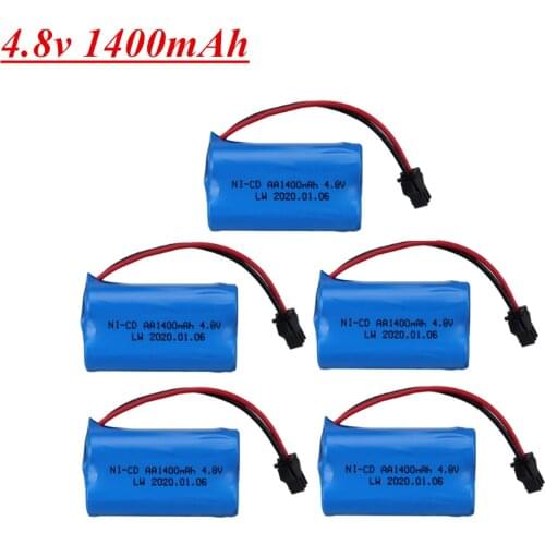 4.8v 1400mah Ni-Cd Battery AA 4.8v rechargeable battery pack for RC cars boat toy Parts 4* AA Battery Pack 1Pcs to 10pcs