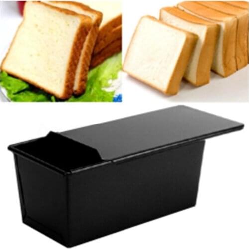 Non-stick Coating Rectangle Bread Loaf Pastry Cake Tin Box Designed with Sliding Lid Baking Pan Bakeware Kitchen Tool