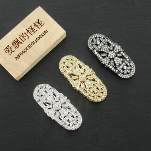 APDGG 24x55mm gold plated connector cubic zircon Micro Pave rectangle connector necklace bracelet pendant Jewelry DIY