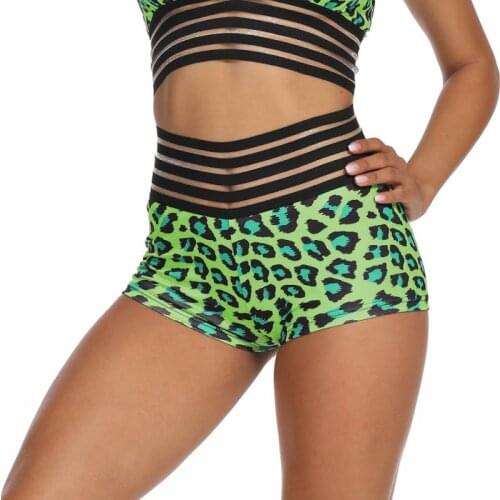 ATHVOTAR High Waist Sexy Short Leggings Women Fitness Gym Push Up Leggins Leopard Print Elastic Workout Leggin