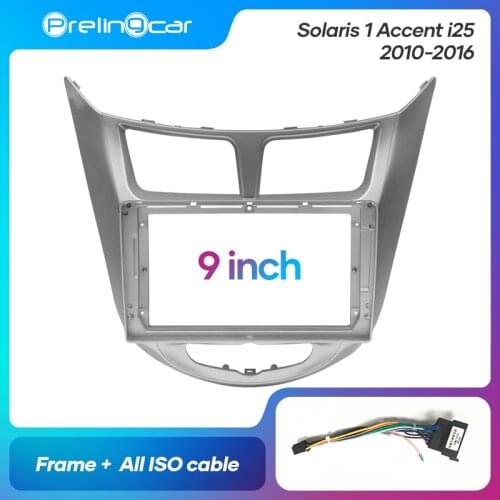 1Din 2Din Car DVD Navigation Radio Fascia Frame For Solaris 1 Accent i25 2010-2016 Stereo Receiver Player Panel Dash Trim Kits
