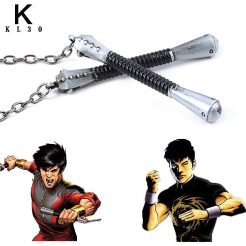Asian Comic Shang-Chi Keychain Protagonist Weapon Nunchaku Key Chain Cartoon Fans Fashion Jewelry Gift Accessories
