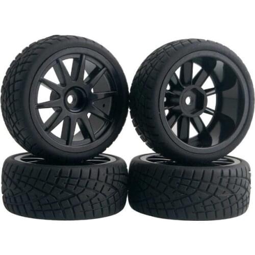 Free Shipping 4pcs 1/10 RC on road GP/EP car tires on-road racing tyres wheels 910B-8001 65mm