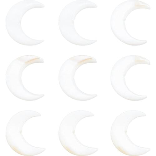 50pcs Ivory Freshwater Shell Beads Double Horn/Crescent Moon Shape Bead for jewelry making 10~11x12~12.5x2.5~3mm, Hole: 1mm F80