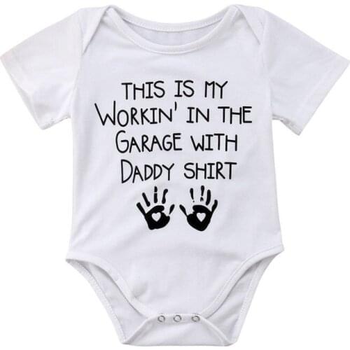 0-18M Newborn Kid Baby Boy Girl Clothes Letter Print Romper Short Sleeve Jumpsuit Cute Outfits Summer Infantil