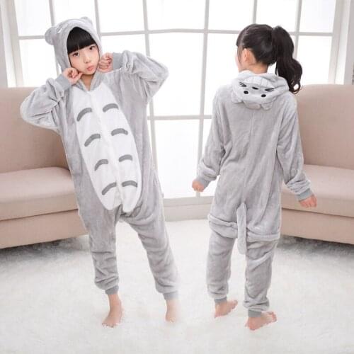 Children Kids Animal Costume Cosplay Totoro Neighbor Halloween Anime Hooded Onesie Costumes Jumpsuit for Boy Girl Pajama