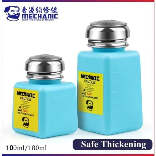 Mechanic 120 / 180ML Alcohol Bottle Liquid Container Bottle ESD Cleaner Dispenser Empty Pump For IPhone Mechanic Repair Tools