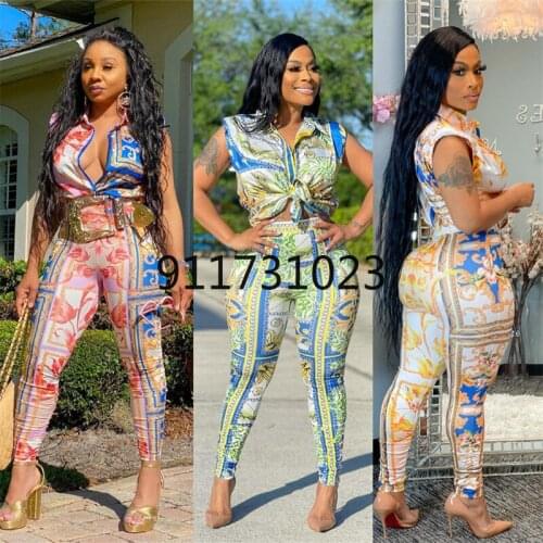 2 Piece Sets African Sets For Women New African Print Elastic Bazin Baggy Pants Rock Style Dashiki Famous Suit Lady Outfits