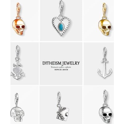 Skull Charms Pendant, 2018 Fashion Jewelry 925 Sterling Silver Classic Gift For Women Men Boy Girls Fit Bracelet Necklace Bag