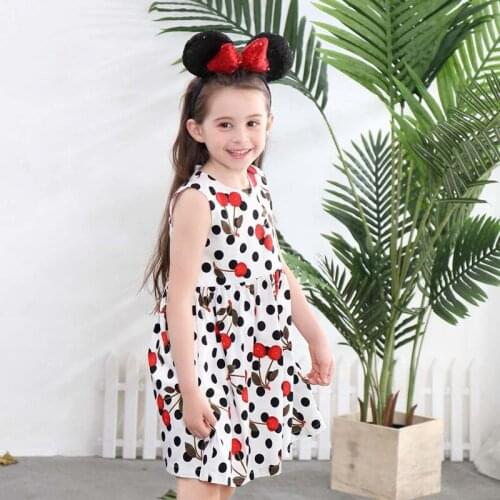 Girls' summer cotton dress childrens sleeveless cherry Princess Dress 2020 new childrens summer dress 2-10 yrs girls' clothes