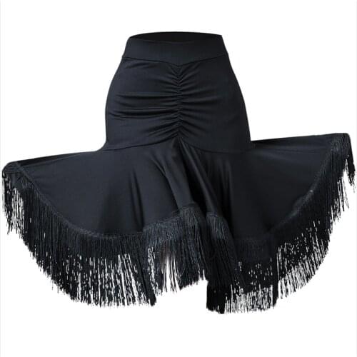 Summer Latin Dance Skirt New Adult Female rumba/Salsa/Tango Samba Competition Constume Half-Length Sexy Tassel Skirt