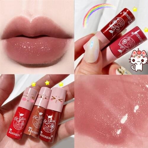 Mini Wet Cherry Moisturizing Lip Gloss Oil Long Lasting Matte Air Lip Glaze Tint Sexy Red Shiny Liquid Lipsticks Makeup Cosmetic