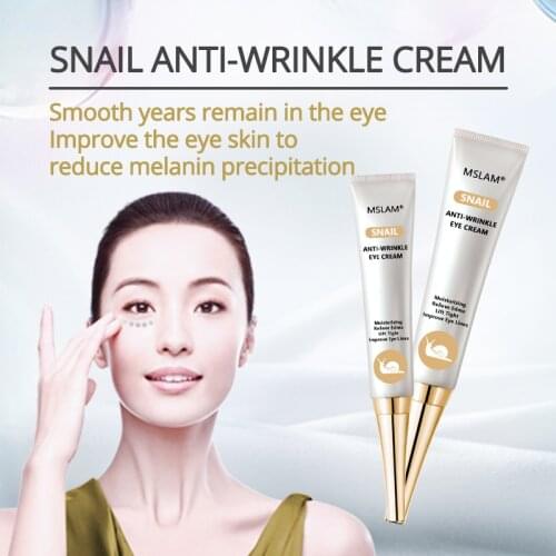 MSLAM Snail Eye Cream Wrinkle Instant Remover Puffiness And Eye Bags Dark Circle Remover Anti Aging 20g