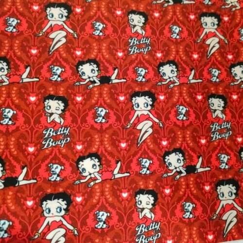 Cartoon Sexy Lady Betty Polyster cotton Fabric for Tablecloth Sewing Quilting Fabrics Needlework Material DIY Handmade