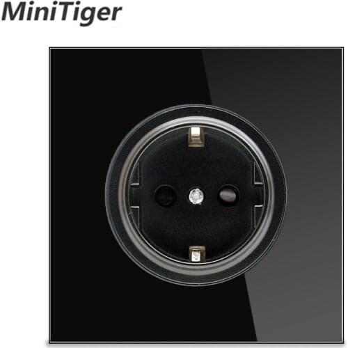 EsooLi 2019 New Arrival Crystal Glass Panel 16A EU Standard Wall Power Socket Outlet Grounded With Child Protective Lock