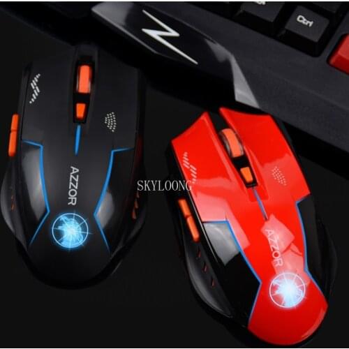 Original AZZOR Charged Silent Wireless Mouse Mute Button Noiseless Optical Gaming Mice Built-in Battery For PC Laptop Computer