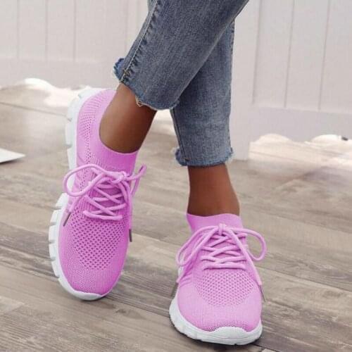 2021 Fall Lightweight Womens Flat Shoes Breathable Shoes Sneakers Soft Sports Running Shoes Ladies Slow Running Sneakers