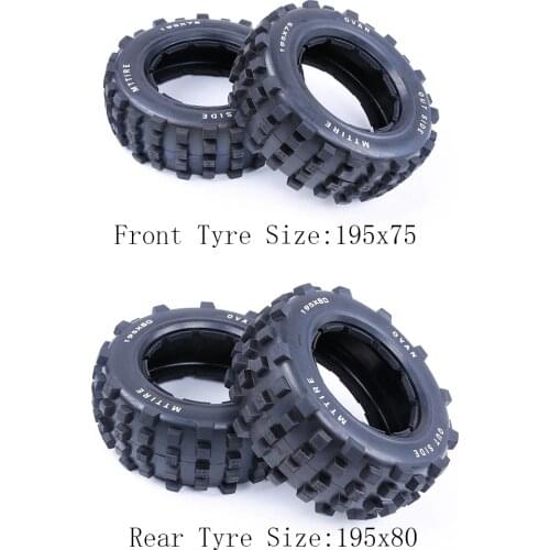 Front or Rear Knobby Tire Set FOR 1/5 HPI Rovan MCD KINGMOTOR Redcar Rcmk Baja 5t 5sc TRUCK RC CAR PARTS