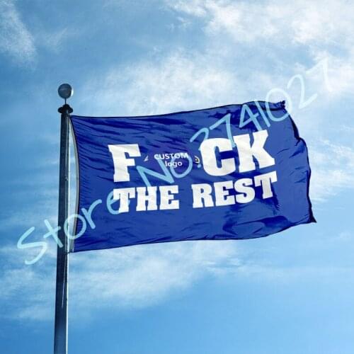 Custom blue Flag 90*150cm with for the rest blue color flag 3x5ft Polyester Banners custom any brand logo on the flag