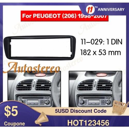 Frame Panel 1DIN Car Dash Frame Radio Fascia For PEUGEOT 206 stereo dash kit radio CD player installation