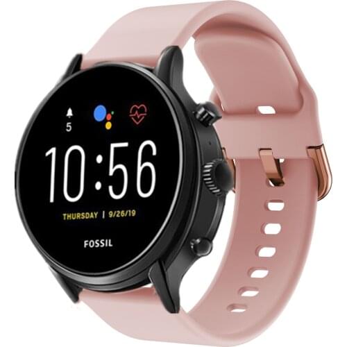 Silicone Strap For Fossil Gen 5 Carlyle HR Julianna HR Soft Bracelet For Fossil Sport 43mm / Q Explorist HR Gen4 Smart Watchband