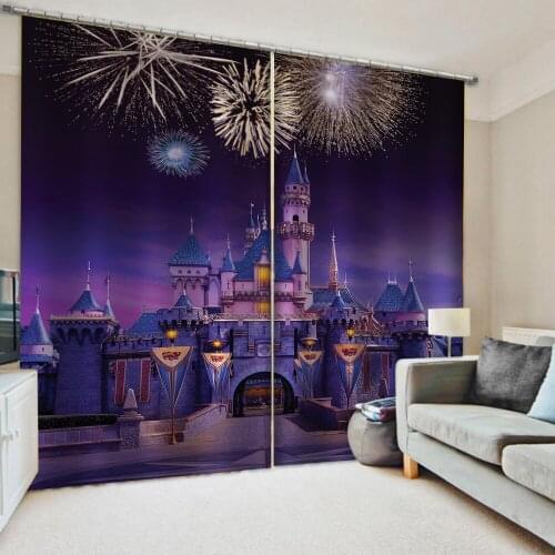 Luxury Blackout 3D Window Curtains For Living Room Bedroom purple buidling curtains