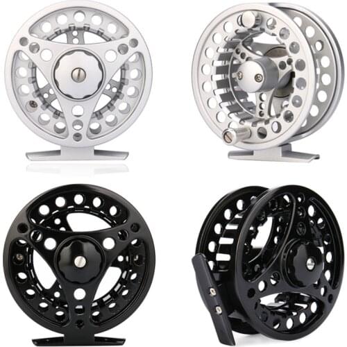ANGLER DREAM ALC Fly Fishing Reel One Way Bearing Die-Cast Aluminum Alloy Body 1/2 3/4 5/6 7/8 WT Fly Reel(Black, Silver)