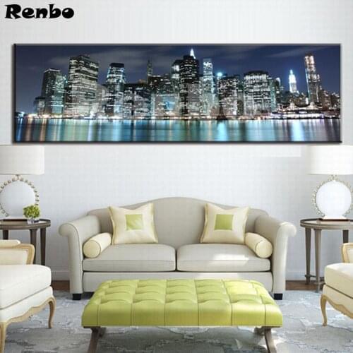 Modern Home Decoration 5D Diamond Embroidery City Night View Large diy Diamond Painting mosaic picture pastes Wall Art A952