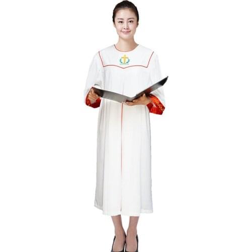 Heavyweight yarn Half sleeve Church White Gown Clergy Choir Team Apparel Christian hymns Costume Serve Christ Holy Robe