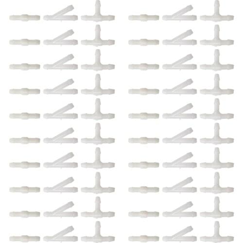60pcs/Set Universal T/Y/I Type Splitter Kit Front Windshield Wiper Water Jet Nozzle Hose Connector Car Accessories