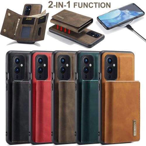 Vintage Magnetic Leather Wallet Case For OnePlus 9 Pro 9R Purse Card Slots Holder Cover One Plus 9 Pro 9R Phone Bag Cases Coque