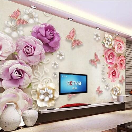 Wellyu papier peint wallpaper for walls 3 d Custom wallpaper Retro European jewelry diamonds love 3d 3d TV background wall