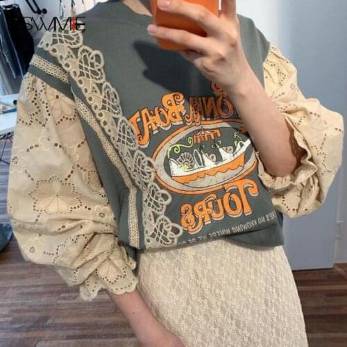 Spring Autumn Women Clothes Korean Fashion Leisure Elegant Cartoon Temperament Printed Hit Color Comfort Loose Hoodies Women