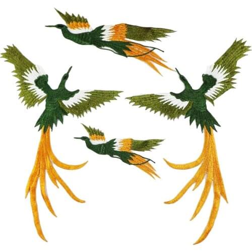 1 Set Bird Crane Patch Embroidery Garment Fabric Applique T-Shirt Qipao Dress Bags Clothing Decoration Garment Accessories