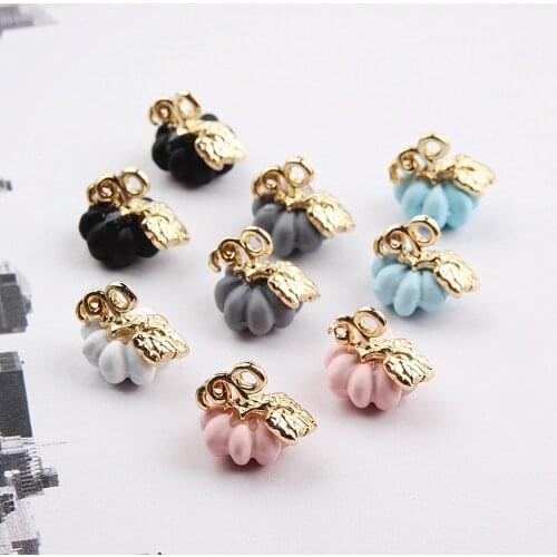 10pcs/lot 3D Pumpkin Halloween Charms Fashion Jewelry Earring DIY Making Charms