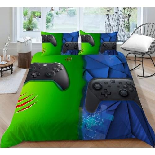 Fashion Green and Blue Game Pad 3D Printing High Quality Bedding set Duvet cover with pillowcases 2/3pcs Home Textiles