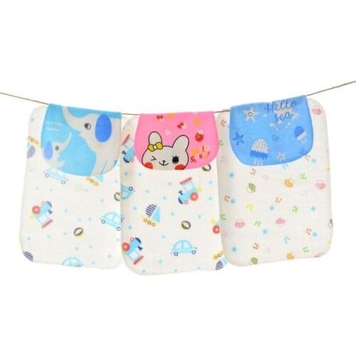 2PCS Cartoon Baby Sweat Towel 100% Cotton 4-Layer Gauze Absorb Soft Quick Dry Back Towels Wash Wipe Cloth for Newborn Infants