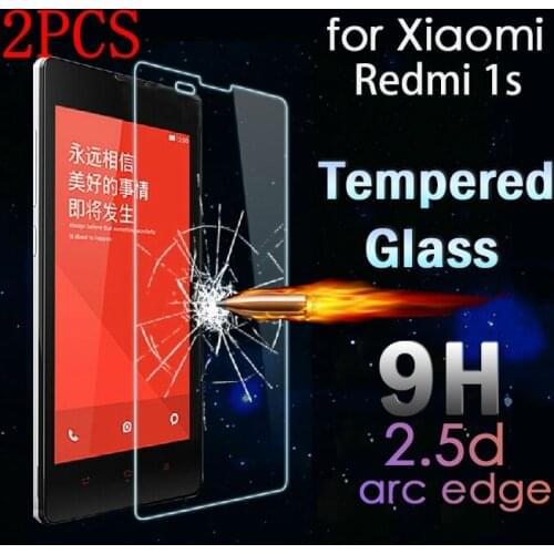 2PCS Tempered Glass For Xiaomi Redmi 1s Screen Protector Toughened protective film For Redmi 1s glass