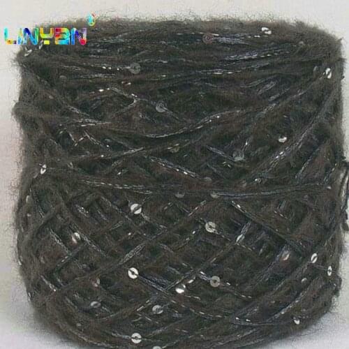 300g yarn for hand knitting paillette yarn Sequins needle feather Natural beads lace crochet thread line capelet fingering t49