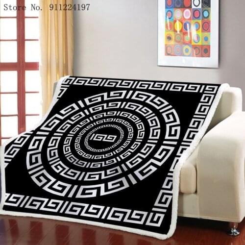 3D Printed Throw Blanket Sherpa Fleece Blanket Travel Picnic Blanket Black And White Bedspread Quilt Cover For Kids Adult
