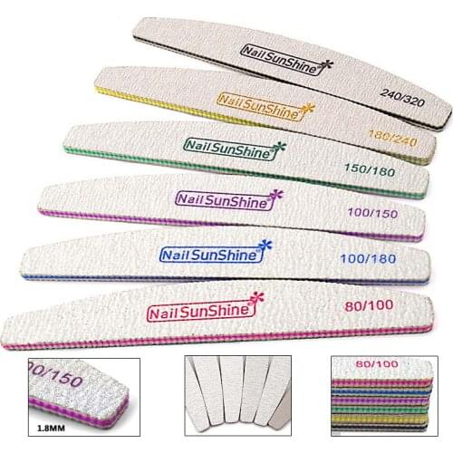 5pcs Washable Acrylic Nail File Strong Sandpaper Nail Buffer Block For Manicure Lime a ongle 80/100/150/180/240/320 Boat Files