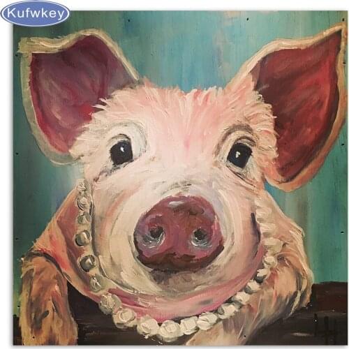 Diy Diamond Paintings animals picture Diamond Pattern Beadwork Pictures Needlework lovely pig Diamond Mosaic Craft