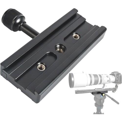 Aluminium Quick Release Clamp with 3/8"-1/4" Screw Adapter and Bubble Lever for DSLR Camera Stabilizer Ball Head