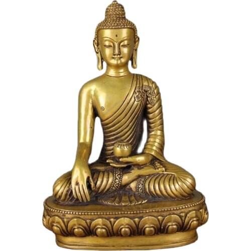 Antique bronze decoration craft old objects Buddha single hand hold pill